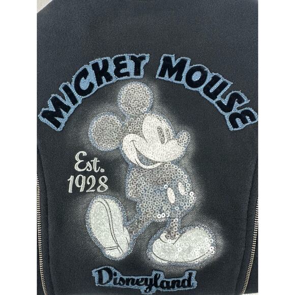 Disney Parks Mickey Mouse Moto Jacket Size Small Disneyland Black Zippers READ - Picture 11 of 16